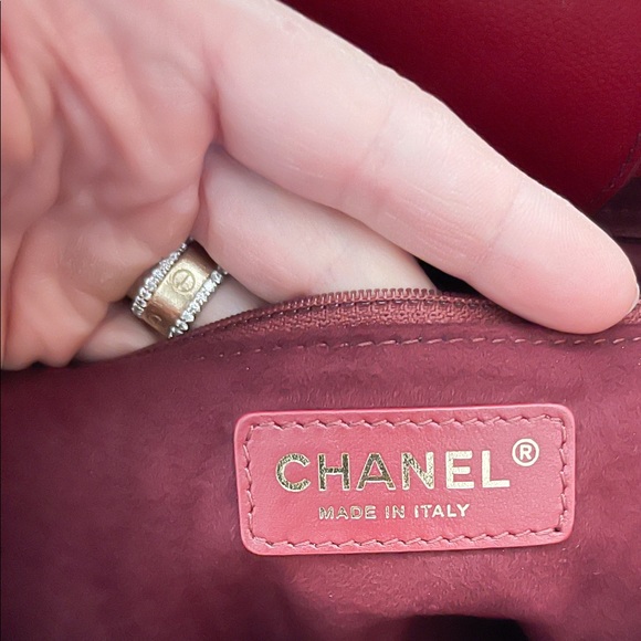 Sold! Chanel Medium Deauville Caviar Studded Red Leather Tote - Picture 11 of 15
